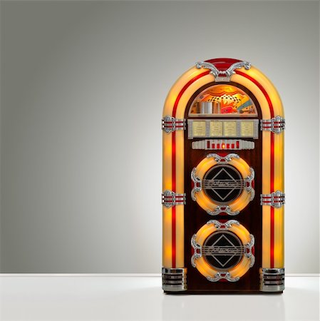 Retro juke box with copy space Stock Photo - Budget Royalty-Free & Subscription, Code: 400-04904237