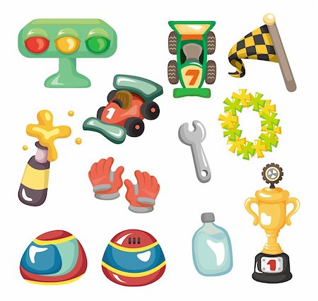 simsearch:400-05670383,k - cartoon f1 car racing icon set Stock Photo - Budget Royalty-Free & Subscription, Code: 400-04905362