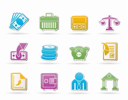 simsearch:400-04913456,k - Bank, business and finance icons - vector icon set Stock Photo - Budget Royalty-Free & Subscription, Code: 400-04906099