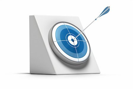 simsearch:400-04600474,k - target and arrow hit the center of the circle - the dart is blue and the image is over a white background Stock Photo - Budget Royalty-Free & Subscription, Code: 400-04906139
