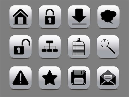 favorite - abstract gray & black web icon Stock Photo - Budget Royalty-Free & Subscription, Code: 400-04906192
