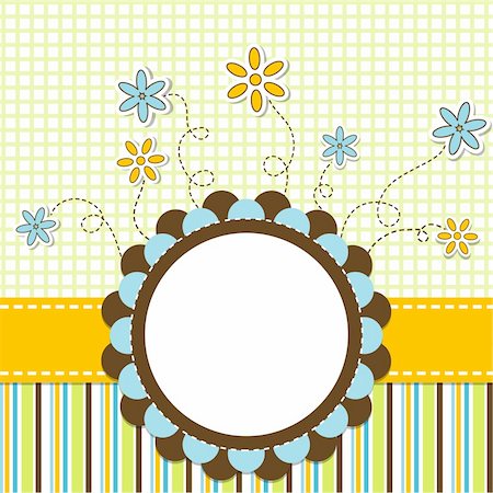 scrapbook circle card - Template greeting card, vector illustration, eps10 Stock Photo - Budget Royalty-Free & Subscription, Code: 400-04906541