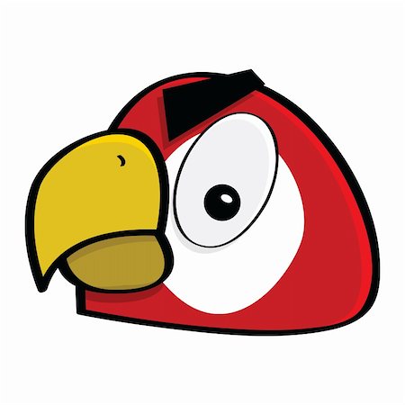 Cartoon illustration showing a close-up of the face of an angry red macaw Stock Photo - Budget Royalty-Free & Subscription, Code: 400-04907901