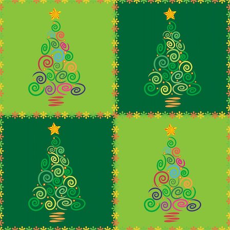 scrapbook paper christmas tree - Christmas tree abstract background illustration, made as a seamless pattern, useful for application in textiles, packaging gift wrap and scrapbooking. Also available as a Vector in Adobe illustrator EPS format. The different graphics are all on separate layers so they can easily be moved or edited individually. The vector version can be scaled to any size without loss of quality. Stock Photo - Budget Royalty-Free & Subscription, Code: 400-04908040