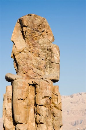 simsearch:400-05098768,k - One of the two ruined statues of the Colossi of Memnon Stock Photo - Budget Royalty-Free & Subscription, Code: 400-04908223