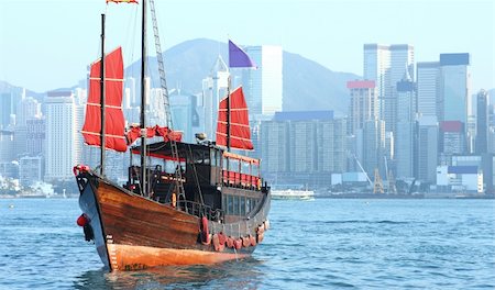Hong Kong junk boat Stock Photo - Budget Royalty-Free & Subscription, Code: 400-04908264