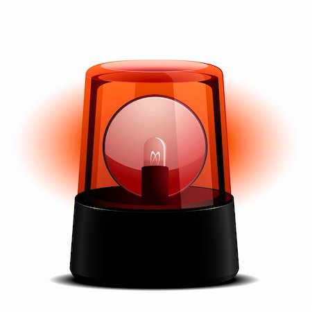 emergency alarm - detailed illustration of a red flashing light, symbol for alert and emergency Stock Photo - Budget Royalty-Free & Subscription, Code: 400-04900853