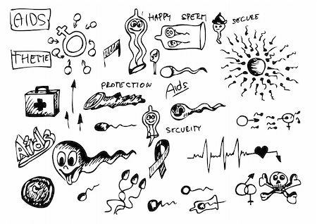 simsearch:400-04917346,k - hand drawn sex icons isolated on the white background Stock Photo - Budget Royalty-Free & Subscription, Code: 400-04900936