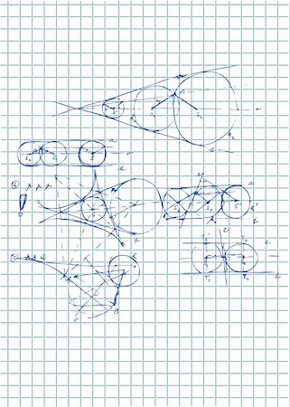 physics icons - easy geometry theory on the school paper Stock Photo - Budget Royalty-Free & Subscription, Code: 400-04900951