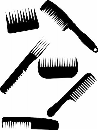 collection of comb - vector Stock Photo - Budget Royalty-Free & Subscription, Code: 400-04901261