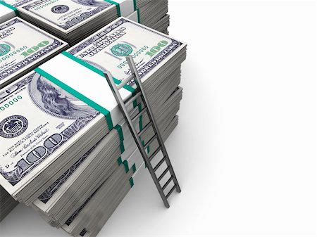 simsearch:400-04529024,k - 3d illustration of money stacks and ladder Stock Photo - Budget Royalty-Free & Subscription, Code: 400-04901365