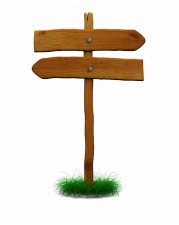 simsearch:400-04229535,k - 3d illustration of old wooden direction sign, isolated over white Photographie de stock - Aubaine LD & Abonnement, Code: 400-04901378