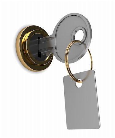 simsearch:400-04617631,k - 3d illustration of key with tag, over white background Stock Photo - Budget Royalty-Free & Subscription, Code: 400-04901381