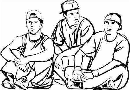a black and white sketch of the guys Stock Photo - Budget Royalty-Free & Subscription, Code: 400-04901501