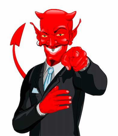 A devilish business man in a suit doing the classic finger point at the viewer Stock Photo - Budget Royalty-Free & Subscription, Code: 400-04903895