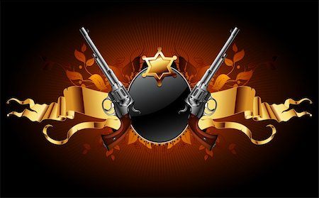 simsearch:400-04914047,k - sheriff star with guns,  this illustration may be useful as designer work Stock Photo - Budget Royalty-Free & Subscription, Code: 400-04914048