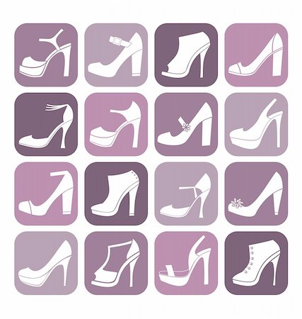 feet beauty sandal - A set of 16 elegant shoes icons. Stock Photo - Budget Royalty-Free & Subscription, Code: 400-04915255