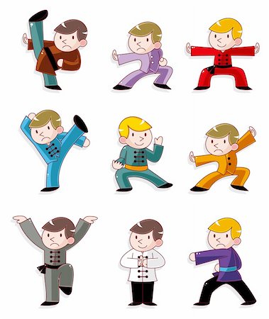 cartoon chinese Kung fu icon Stock Photo - Budget Royalty-Free & Subscription, Code: 400-04915527