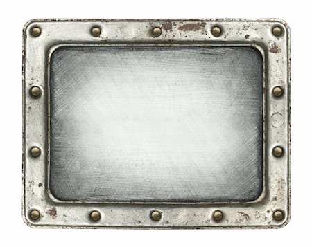 simsearch:400-04915542,k - Metal plate texture with screws and frame. Foto de stock - Super Valor sin royalties y Suscripción, Código: 400-04915568