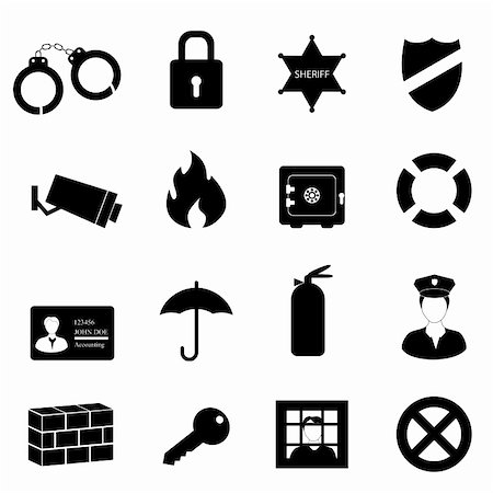 security identification - Safety and security icon set Stock Photo - Budget Royalty-Free & Subscription, Code: 400-04917213