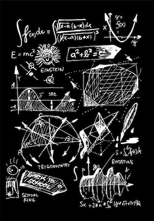 simsearch:400-04917346,k - math and geometry isolated on the black board Stock Photo - Budget Royalty-Free & Subscription, Code: 400-04917355