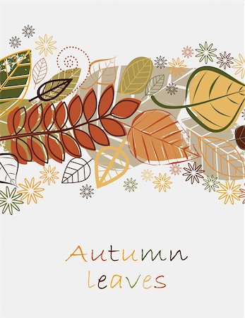 Vector autumn composition with falling leaves Stock Photo - Budget Royalty-Free & Subscription, Code: 400-04918085