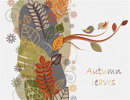Vector autumn composition with falling leaves Foto de stock - Super Valor sin royalties y Suscripción, Código: 400-04918086