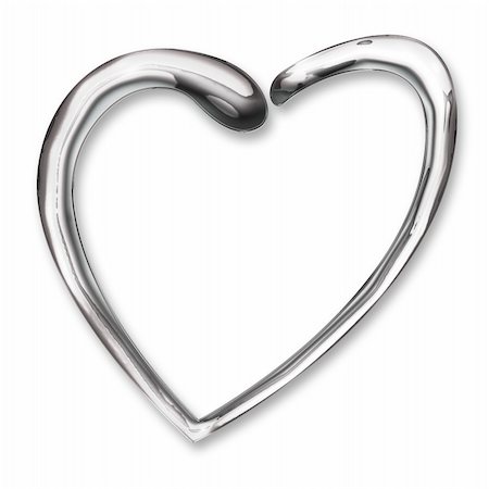 Illustration of a liquid chrome heart. Stock Photo - Budget Royalty-Free & Subscription, Code: 400-04910738