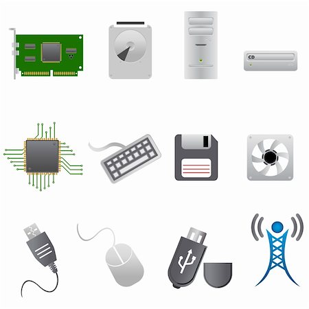 processor vector icon - Computer parts, hardware and peripherals Stock Photo - Budget Royalty-Free & Subscription, Code: 400-04910987
