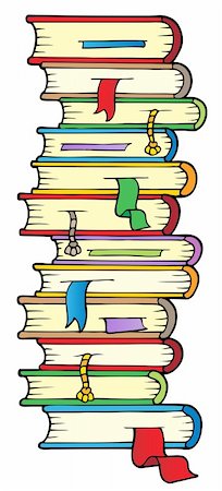 simsearch:400-04311432,k - Big column of books - vector illustration. Stock Photo - Budget Royalty-Free & Subscription, Code: 400-04911174