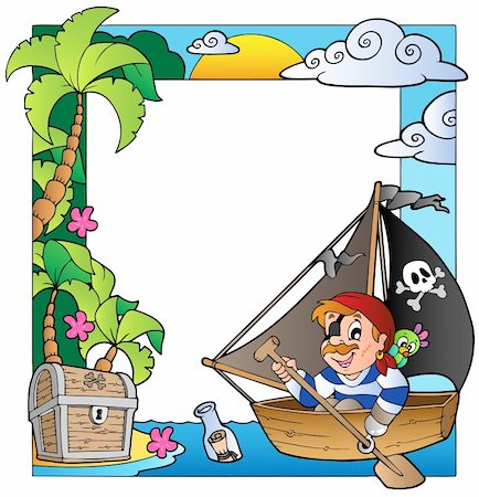 ram (animal) - Frame with sea and pirate 5 - vector illustration. Photographie de stock - Aubaine LD & Abonnement, Code: 400-04911197