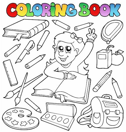 simsearch:400-04240970,k - Coloring book school topic 1 - vector illustration. Stock Photo - Budget Royalty-Free & Subscription, Code: 400-04911191