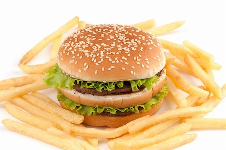 hamburguer and fries Stock Photo - Budget Royalty-Free & Subscription, Code: 400-04911369