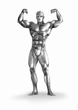 simsearch:400-07318730,k - Illustration of a chrome man with muscular body. Stock Photo - Budget Royalty-Free & Subscription, Code: 400-04912261