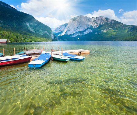 Beautiful summer Alpine  lake Altausseer view (Austria) Stock Photo - Budget Royalty-Free & Subscription, Code: 400-04912463