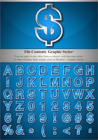 simsearch:400-08409893,k - File Contents Graphic Styles. You can apply to any other fonts or objects with the same styles. To Open Graphic Style simply click on Window Menu > Graphic Styles Stock Photo - Budget Royalty-Free & Subscription, Code: 400-04912584
