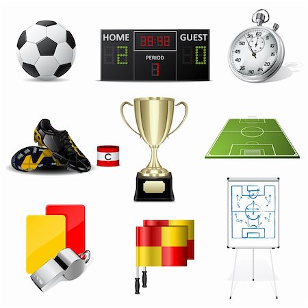 soccer arena - Different soccer icons over white background. Vector illustration Stock Photo - Budget Royalty-Free & Subscription, Code: 400-04912885