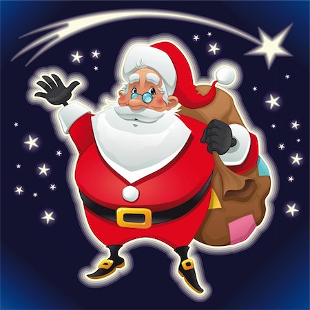 santa claus funny - Santa Claus. Funny cartoon and vector isolated character Stock Photo - Budget Royalty-Free & Subscription, Code: 400-04913279