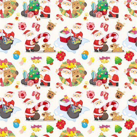 scrapbook paper christmas tree - Seamless Christmas funny cartoon Stock Photo - Budget Royalty-Free & Subscription, Code: 400-04913286