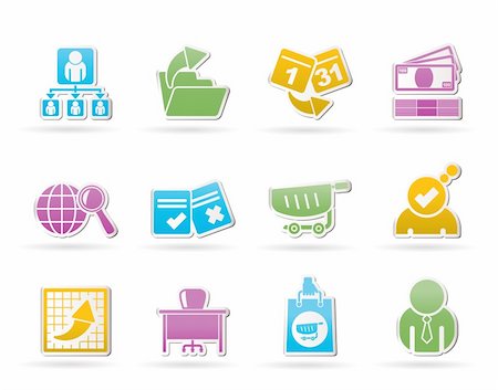 simsearch:400-04913456,k - Business,  Management and office icons - vector icon set Stock Photo - Budget Royalty-Free & Subscription, Code: 400-04913438