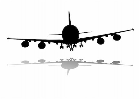 illustration of an airplane silhouette with shadow Stock Photo - Budget Royalty-Free & Subscription, Code: 400-04924119