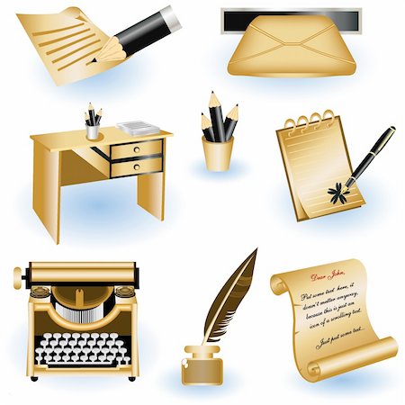 stiven (artist) - A collection of 8 different brown writing icons. Stock Photo - Budget Royalty-Free & Subscription, Code: 400-04924887