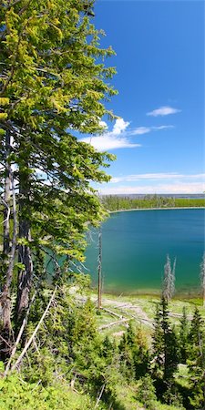 simsearch:400-05705152,k - Beautiful blue waters Duck Lake in Yellowstone National Park of Wyoming, USA. Stock Photo - Budget Royalty-Free & Subscription, Code: 400-04925000