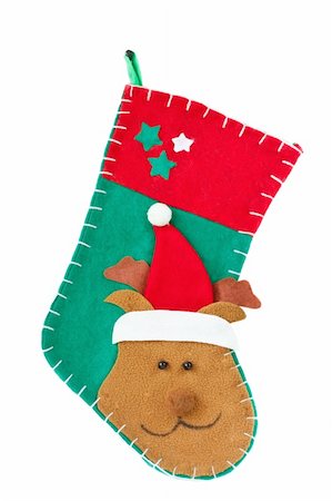 pantyhose kid - Christmas stocking with deer on a white background. Stock Photo - Budget Royalty-Free & Subscription, Code: 400-04925013