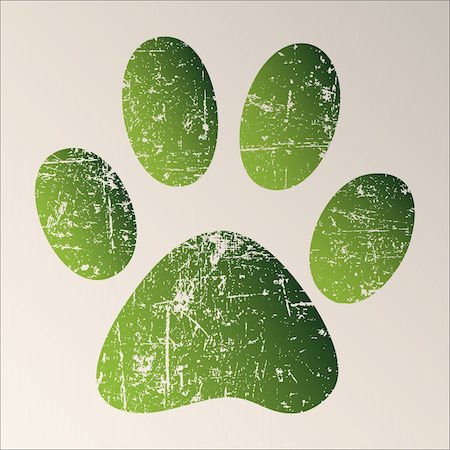 simsearch:400-06392340,k - Print green paws on a white background. Stock Photo - Budget Royalty-Free & Subscription, Code: 400-04925366