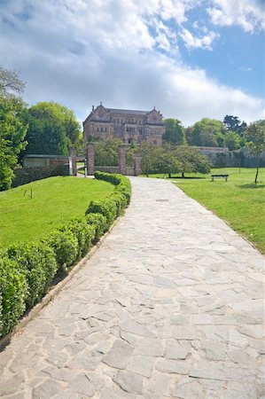 ramps on the road - public Palace of Sobrellano in Comillas village Cantabria Spain Stock Photo - Budget Royalty-Free & Subscription, Code: 400-04925372