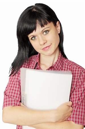 simsearch:400-04860880,k - Young beautiful student holds folder with the papers Stock Photo - Budget Royalty-Free & Subscription, Code: 400-04926187