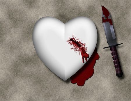 simsearch:400-06207242,k - bleeding heart with bloody knife Stock Photo - Budget Royalty-Free & Subscription, Code: 400-04926349
