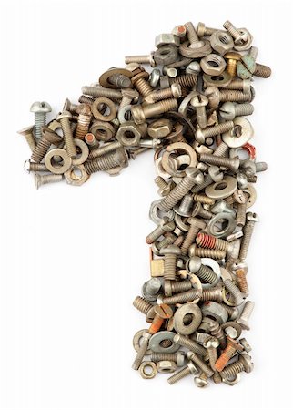simsearch:400-05354532,k - numbers made of bolts - one Stock Photo - Budget Royalty-Free & Subscription, Code: 400-04920485