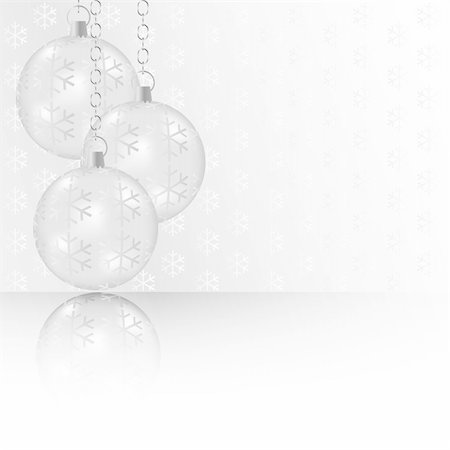 simsearch:400-07103223,k - Christmas Balls on Abstract Silver Background - With Copyspace Stock Photo - Budget Royalty-Free & Subscription, Code: 400-04920774